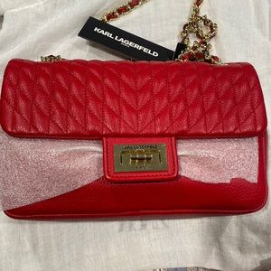 KARL LEGERDELD Red bag, crossbody bag and shoulder bag to, super cute BRAND NEW!